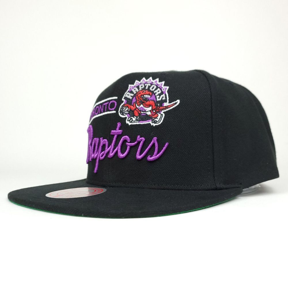 Toronto Raptors Mitchell & Ness NBA Snapback Hat Cap Script 3D Logo Black NWT - Picture 7 of 8